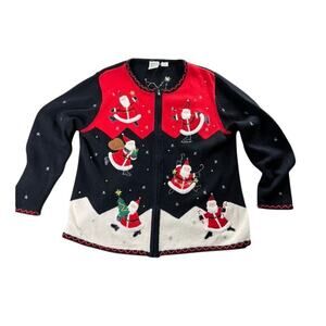 Vintage Women's Field Gear Size XL Christmas Sweater Zip Up
